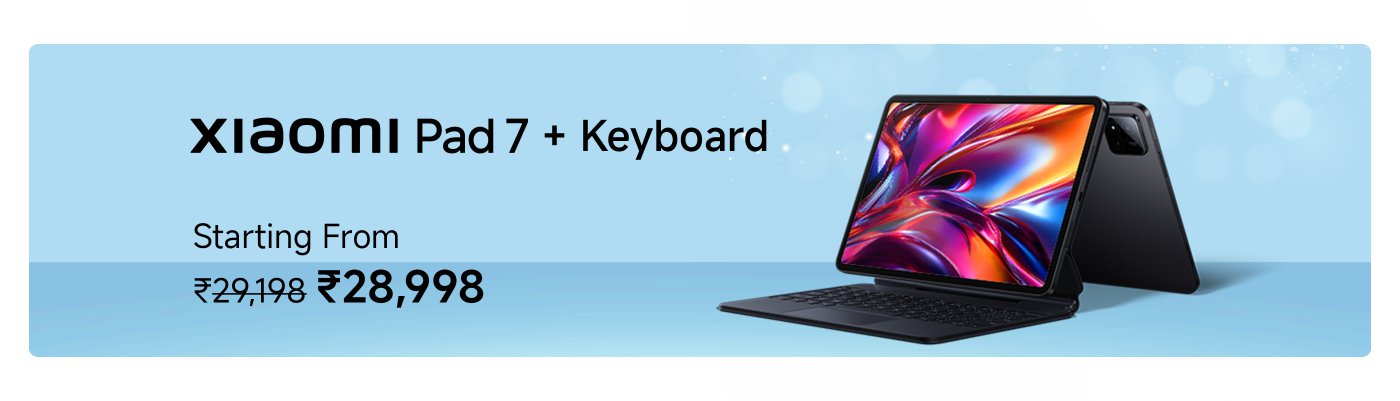 The Xiaomi Pad 7 with a keyboard combo has seen a price drop from ₹29,198 to ₹28,998.