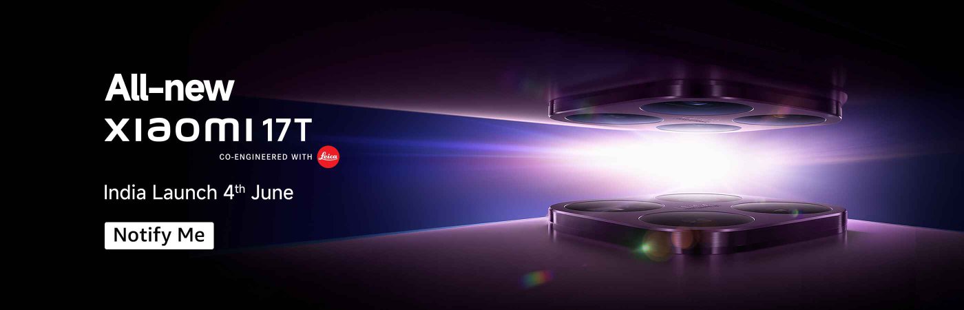 All-new Xiaomi 17T, co-engineered with Leica, is set to launch in India on June 4th. A notification option is available for updates.