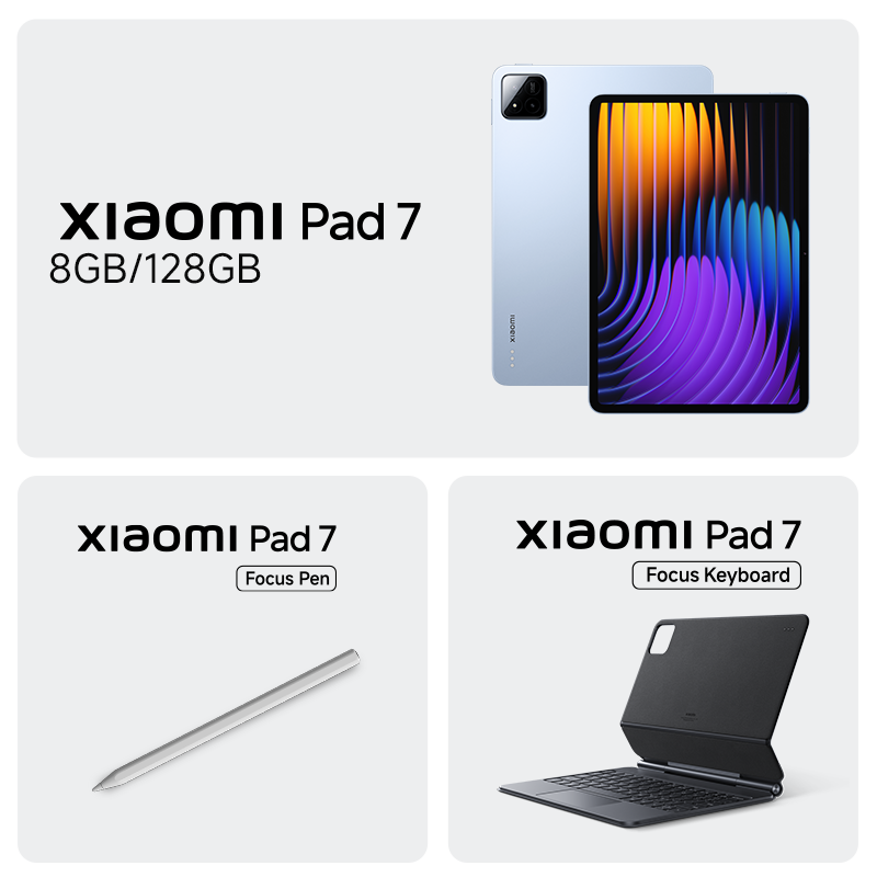 Xiaomi Pad 7 8GB 128GB+ Xiaomi Focus Pen + Xiaomi Pad 7 / 7 Pro Focus Keyboard