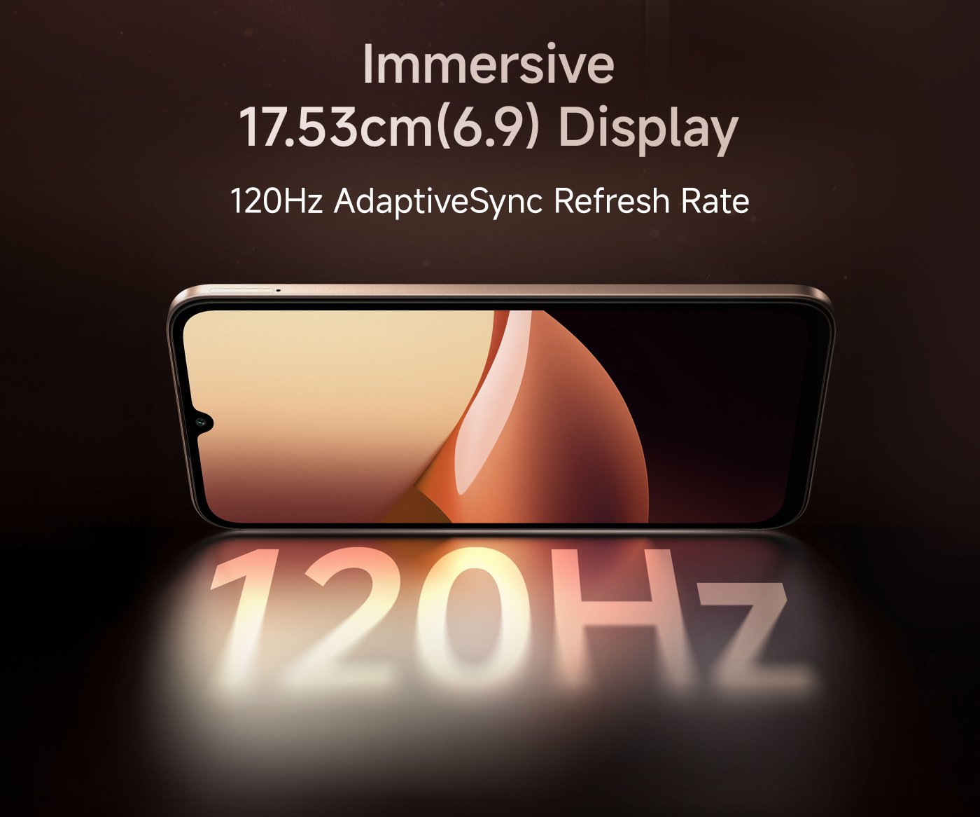 Showcased are three different colored Redmi 17C 5G smartphones, in black, brown, and purple, with a background of a simple gradient design that emphasizes "protagonist energy."