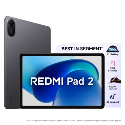 Redmi Pad 2 Wi-Fi 27.94 cm (11), 9000 mAh, Dolby ATMOS, Quad Speakers Graphite Gray 4 GB + 128 GB