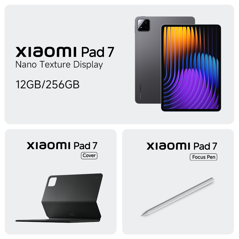 Xiaomi Pad 7 Nano Texture Display 12 GB 256 GB + Xiaomi Pad 7 Cover + Xiaomi Pad 7 Focus Pen