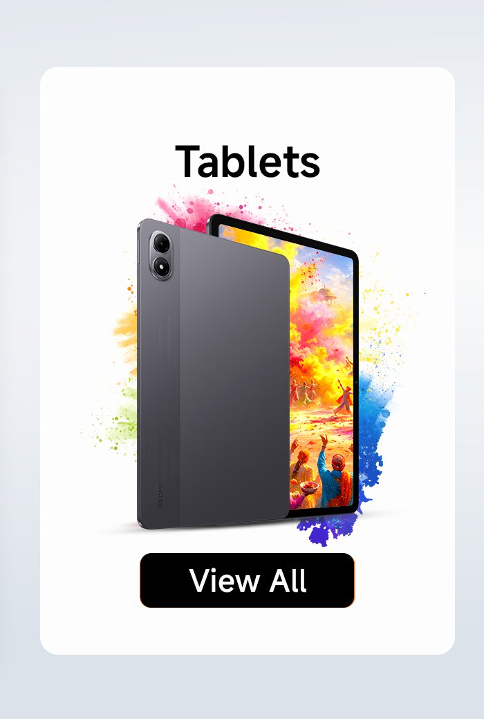 The advertisement showcases a tablet with a colorful artistic background. There is a "View All" button at the bottom.