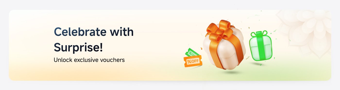 Celebrate with Surprise! Unlock exclusive vouchers.