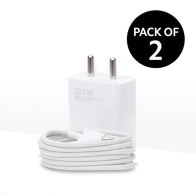 Xiaomi 22.5W Fast Charger Combo White (Pack of 2)