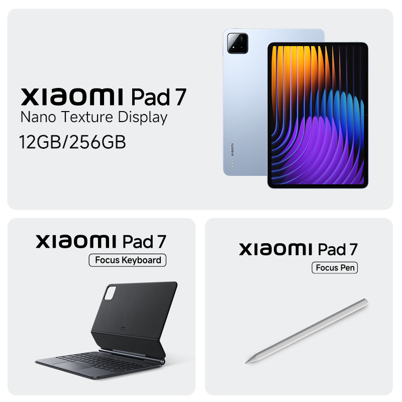 Xiaomi Pad 7 Nano Texture Display12GB 256GB + Xiaomi Focus Pen + Xiaomi Pad 7 / 7 Pro Focus Keyboard