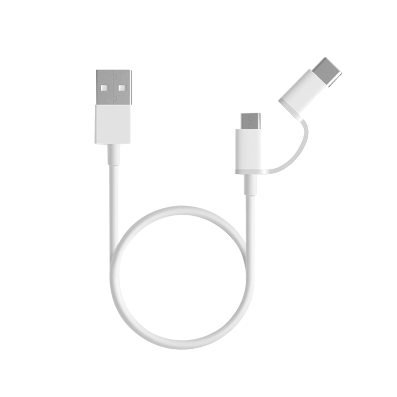 Mi 2-in-1 USB Cable (Micro USB to Type C) 30cm White