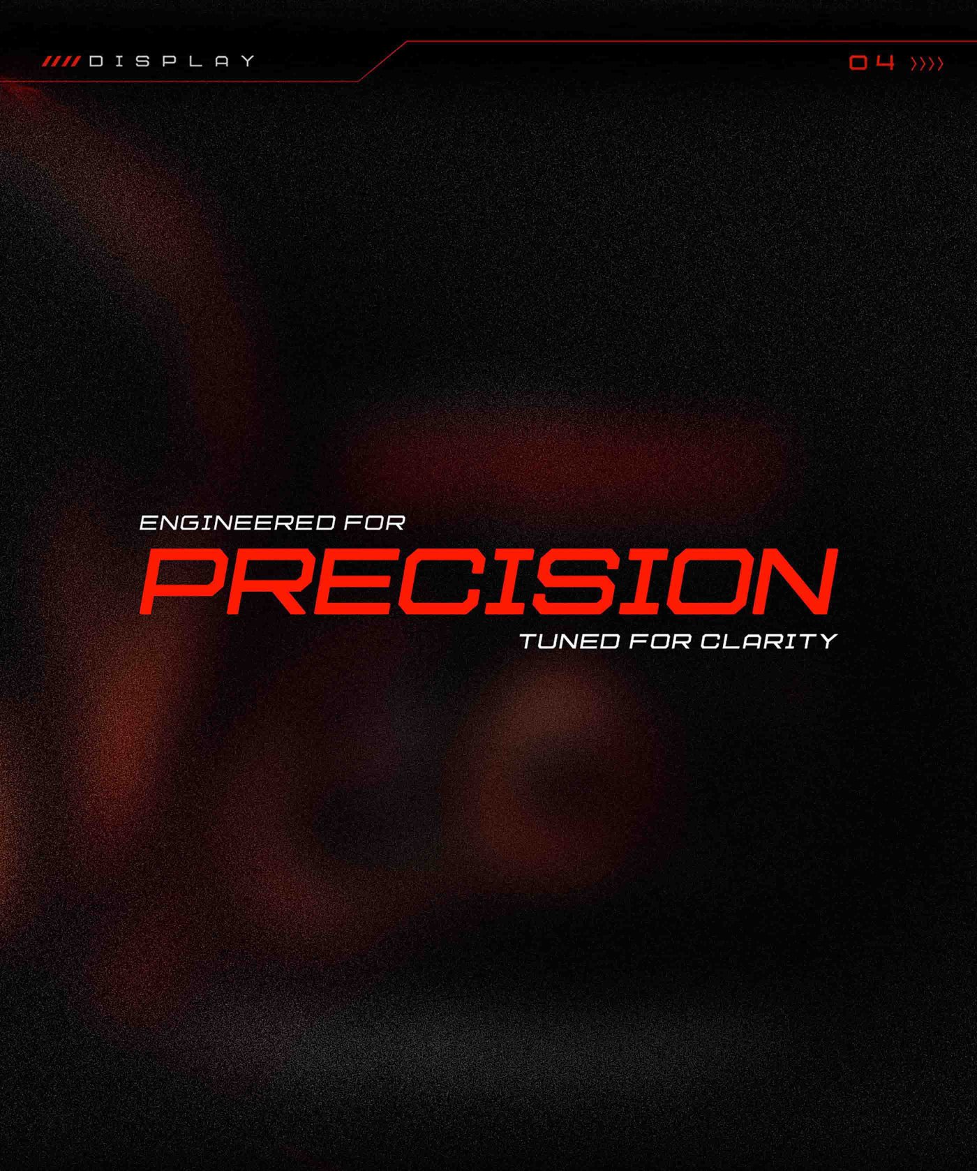 The image features a dark background with bold text that reads: "ENGINEERED FOR SPEED TUNED FOR CLARITY." The design emphasizes speed and clarity, likely related to technology or performance.