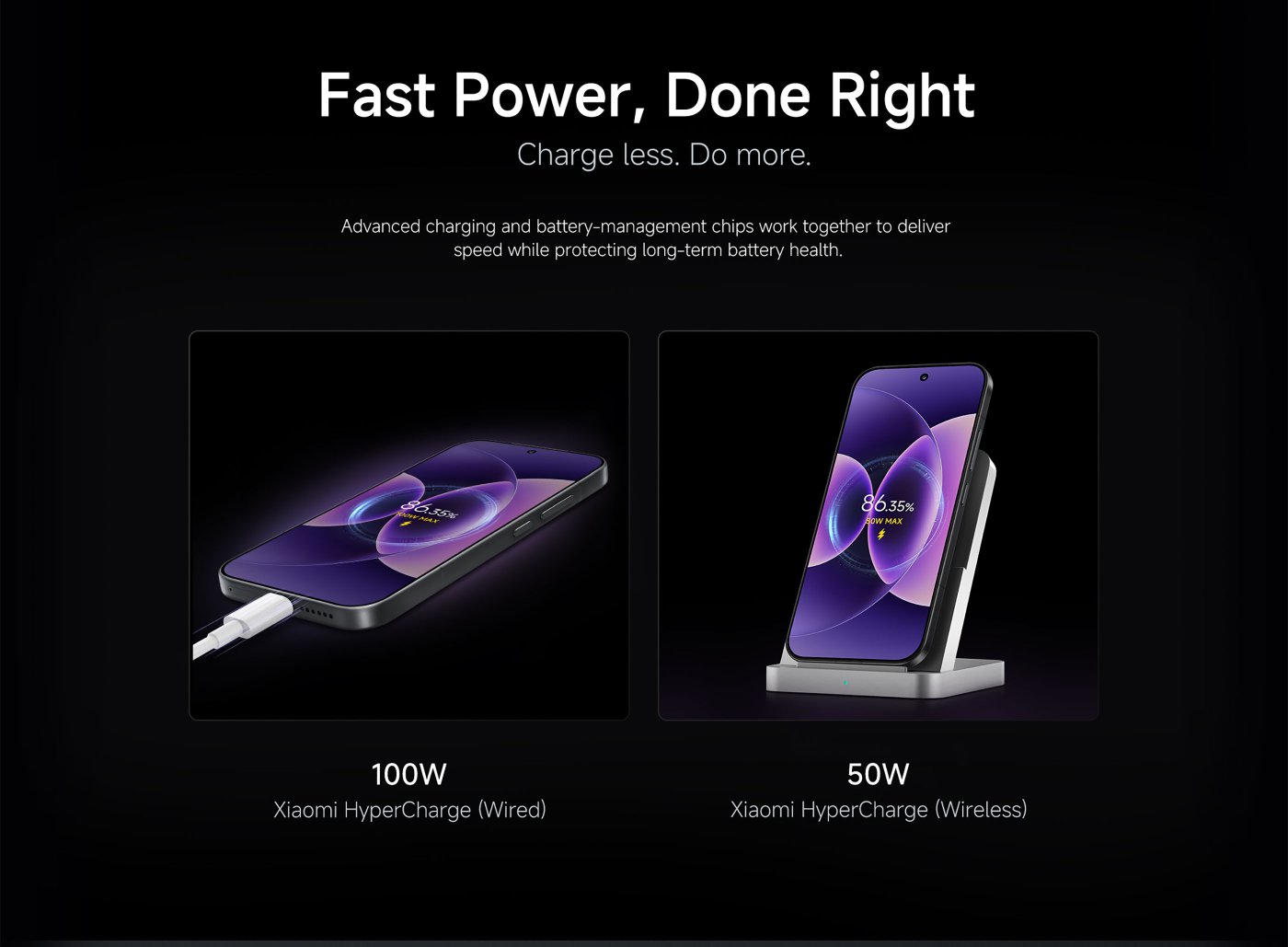 A hand is holding a smartphone with a visually striking purple display. The text highlights the phone's design features, emphasizing its compact size (16cm), weight (191g), thickness (8.06mm), width (71.8mm), and aspect ratio (19.6:9). The overall aesthetic suggests a premium, comfortable user experience.