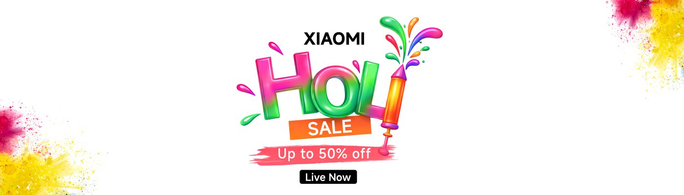 Xiaomi Super Saver Valentine's Day Sale offers discounts of up to ₹37,000. The promotion encourages customers to take action with a "Live Now" call to action on a light-colored background adorned with hearts.