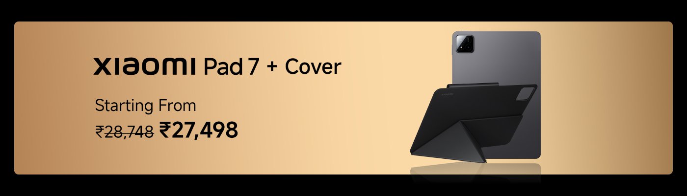 The price information for the Xiaomi Pad 7 and the protective case starts at ₹28,498, with an original price of ₹28,748.