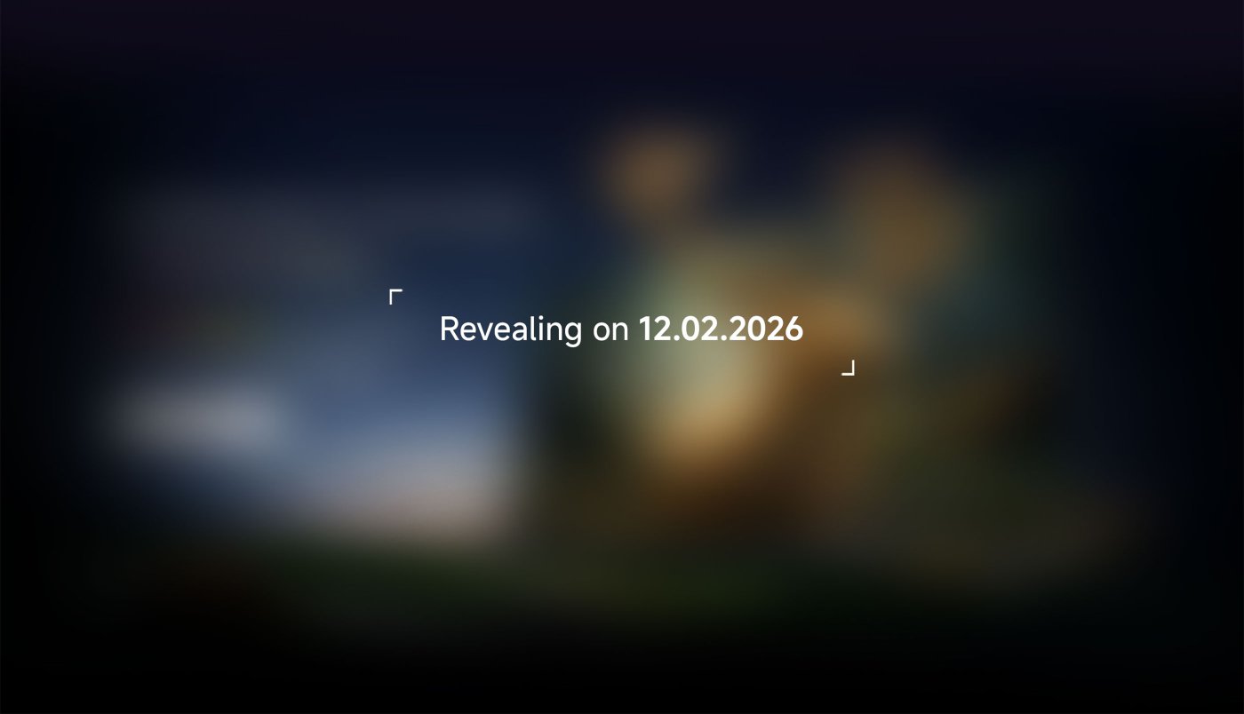 Text on the image states: "Revealing on 12.02.2026." The background appears to be an abstract or blurred design.