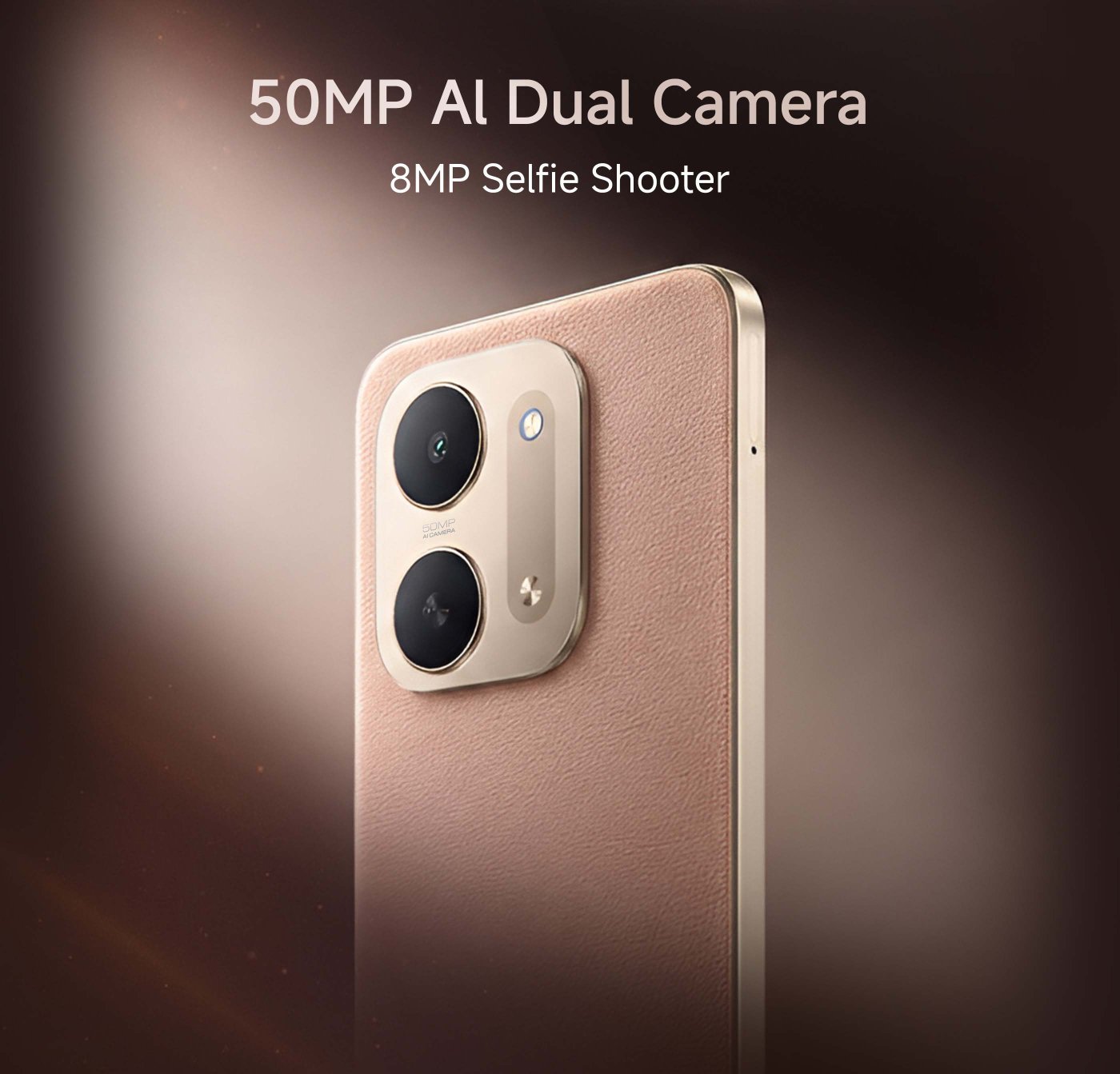 Showcased are three different colored Redmi 17C 5G smartphones, in black, brown, and purple, with a background of a simple gradient design that emphasizes "protagonist energy."