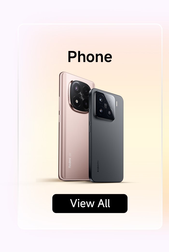 A display of a mobile phone, featuring one gold and one black phone, with the text "Phone" and "View All."