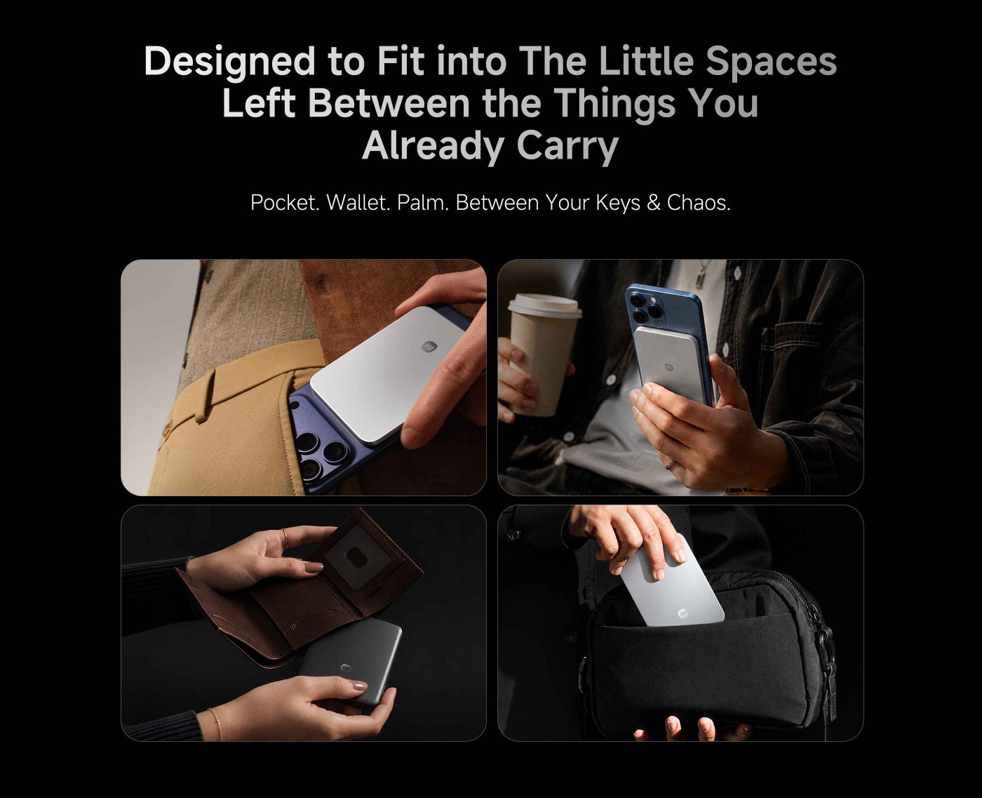A sleek power bank is depicted, featuring 45W wired charging and a capacity of 10,000 mAh. It is shown hovering above a hand, emphasizing its portability and power. The text highlights the product's capability to meet bigger power demands.