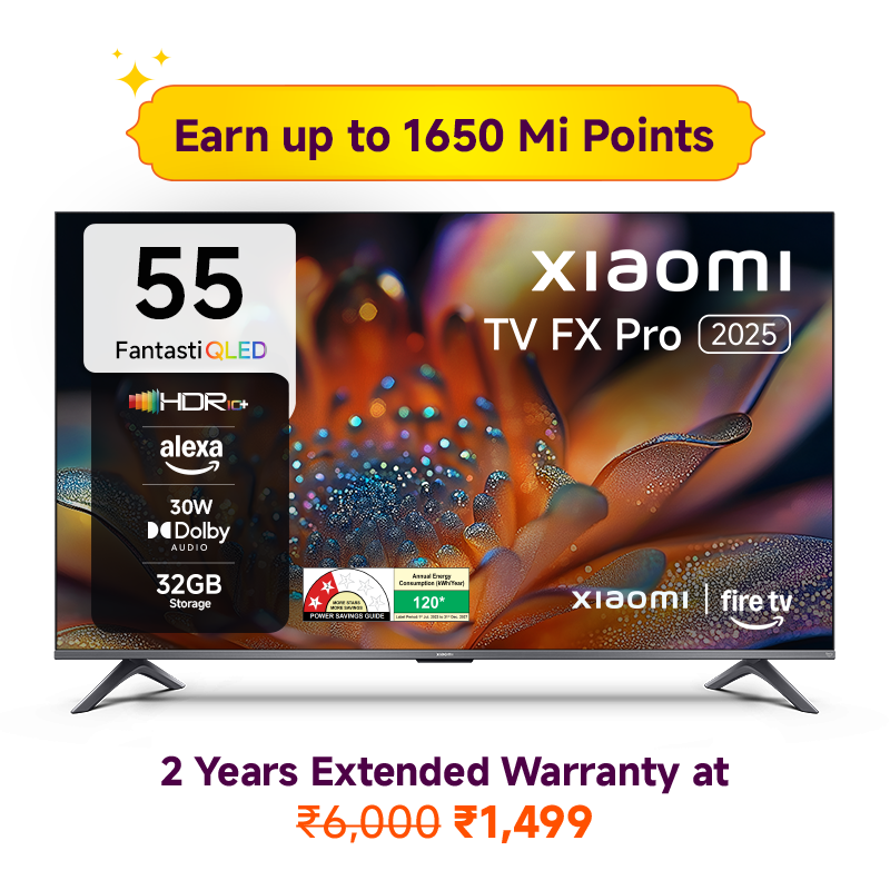Xiaomi Smart QLED TV FX Pro 55 2025 + Mi TV Extended Warranty (2 Year)