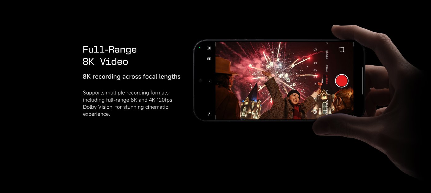 A hand is holding a Xiaomi 17 Ultra smartphone, prominently featuring its camera lens. The background is black with bold red lettering that says "Ultra," and there's a tagline "Rule The night" above the phone.