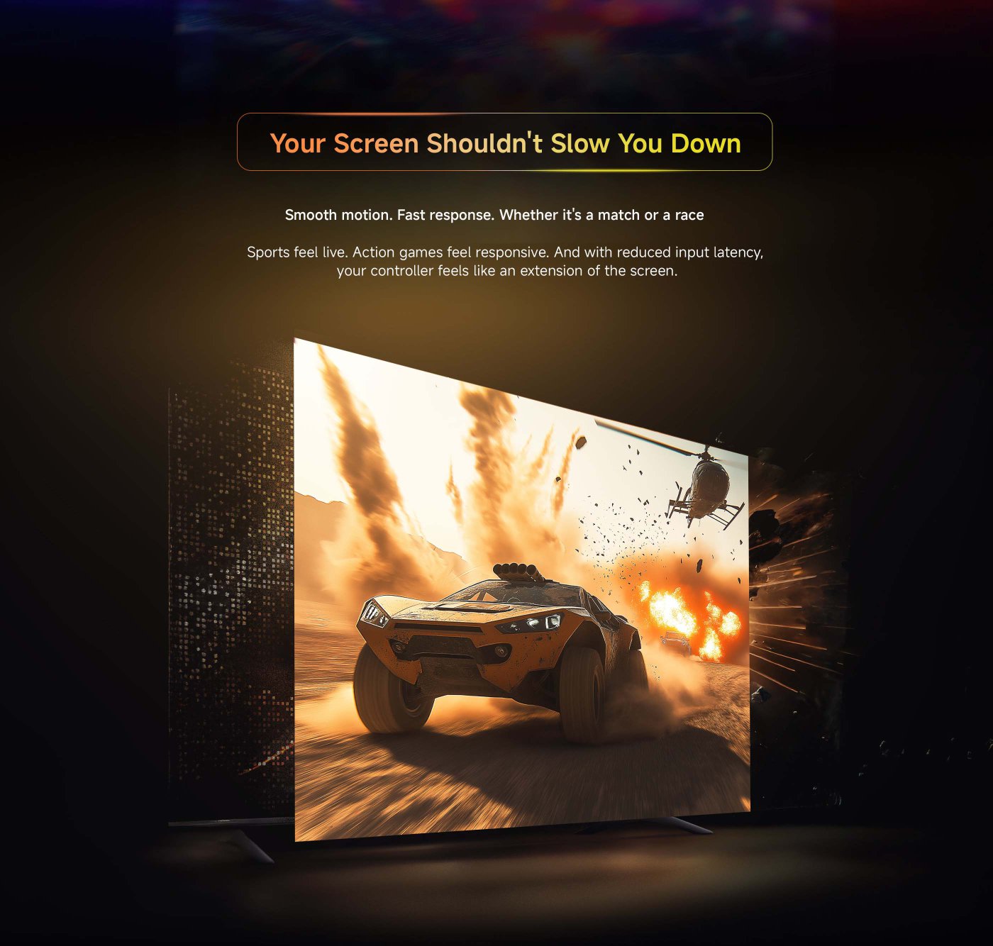 The promotional image for the Xiaomi TV FX Mini LED series showcases the television and its features, including the words "QD Mini LED" and "QUANTUM MAGIQ." The background features a golden gradient, and the TV screen displays vibrant images. It is set to be released on June 4, 2026.