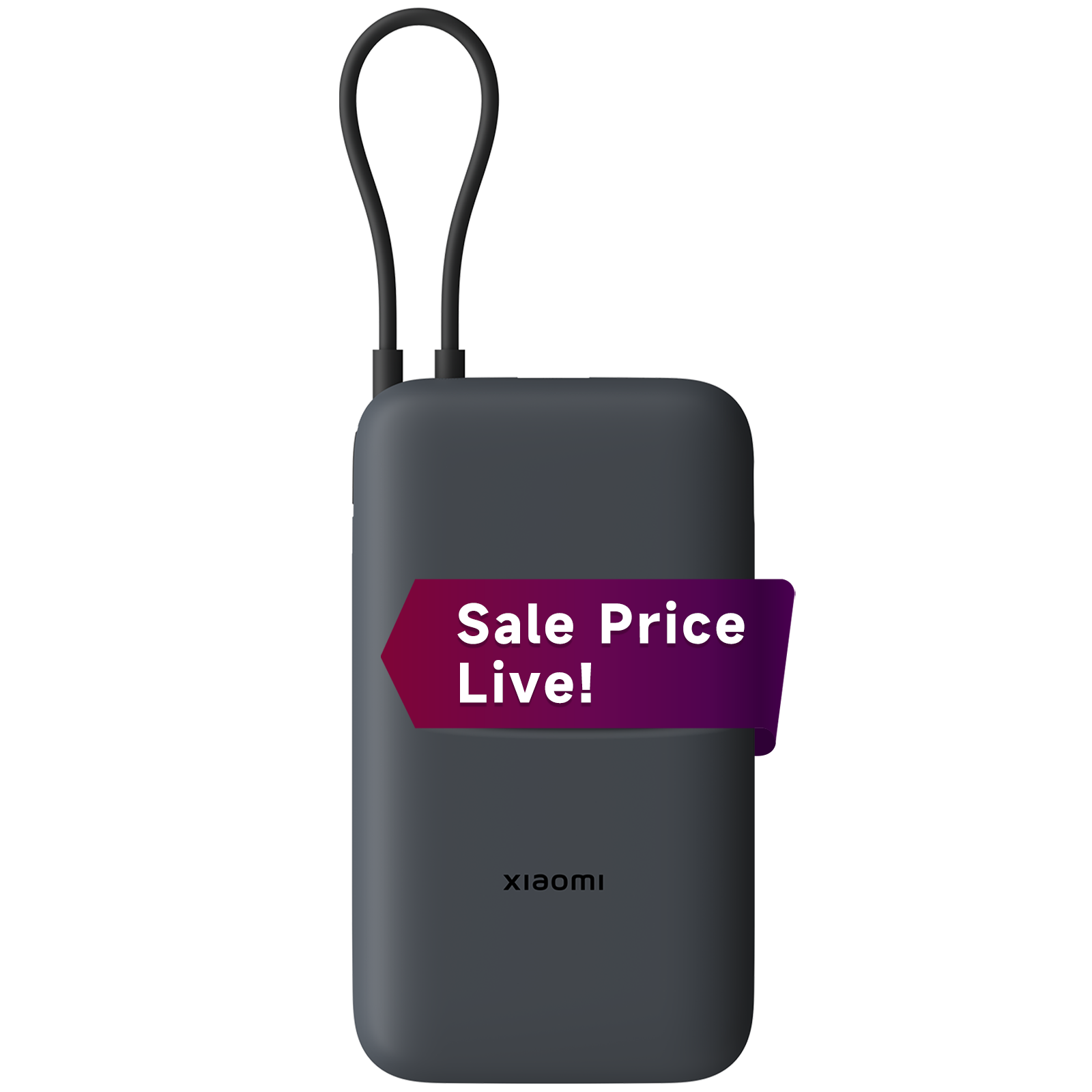 Xiaomi Compact Power Bank with Built-in-Cable Dark Grey 20000mAh