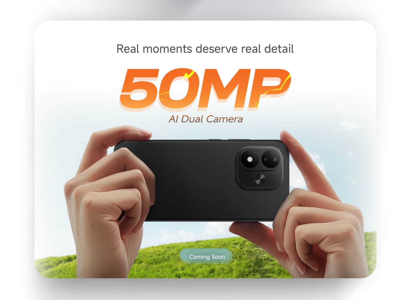 The advertisement showcases Corning® Gorilla® Glass 7i, emphasizing its "everyday strength, suitable for every hero." The visuals depict a piece of glass being impacted, surrounded by cracks, with a note indicating "coming soon" at the bottom.